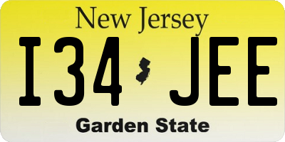NJ license plate I34JEE