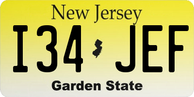 NJ license plate I34JEF