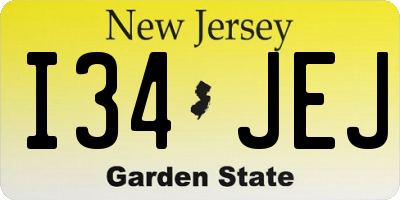 NJ license plate I34JEJ