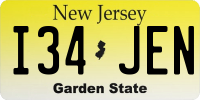 NJ license plate I34JEN