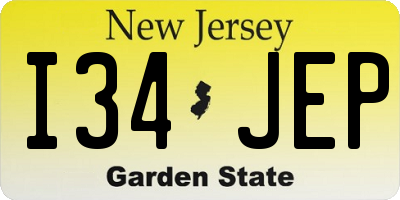 NJ license plate I34JEP