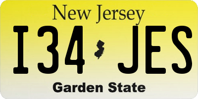 NJ license plate I34JES