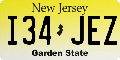 NJ license plate I34JEZ