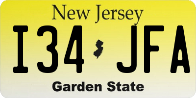 NJ license plate I34JFA