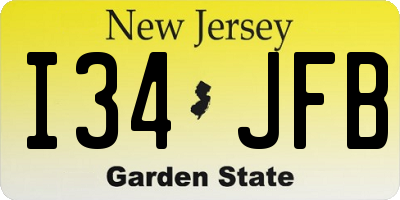 NJ license plate I34JFB