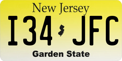 NJ license plate I34JFC