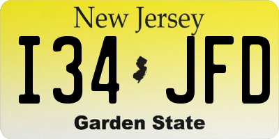 NJ license plate I34JFD