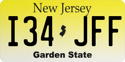 NJ license plate I34JFF