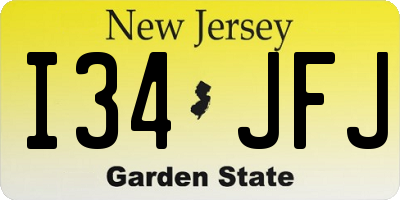 NJ license plate I34JFJ