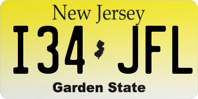 NJ license plate I34JFL