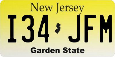 NJ license plate I34JFM