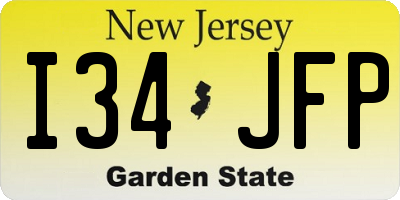NJ license plate I34JFP