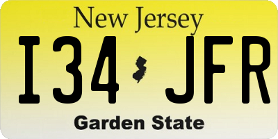 NJ license plate I34JFR