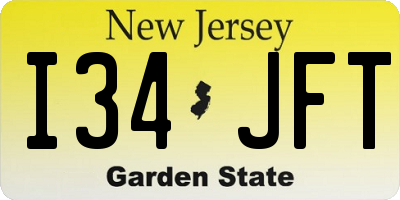 NJ license plate I34JFT