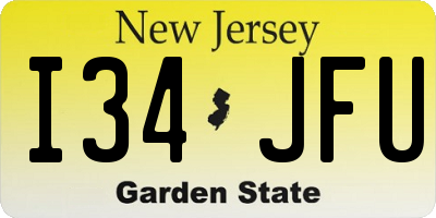 NJ license plate I34JFU