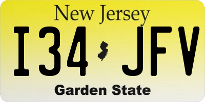 NJ license plate I34JFV