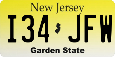 NJ license plate I34JFW