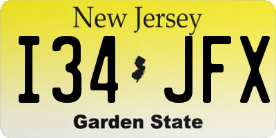 NJ license plate I34JFX