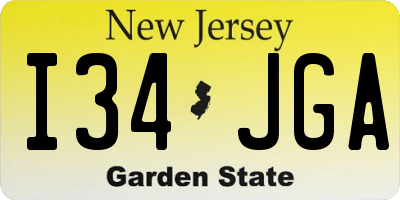 NJ license plate I34JGA