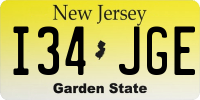 NJ license plate I34JGE