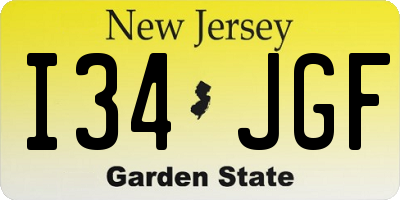 NJ license plate I34JGF