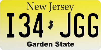 NJ license plate I34JGG