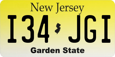 NJ license plate I34JGI