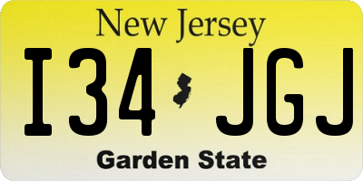 NJ license plate I34JGJ