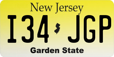 NJ license plate I34JGP