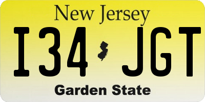 NJ license plate I34JGT