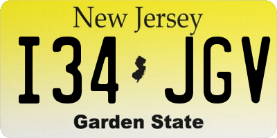 NJ license plate I34JGV