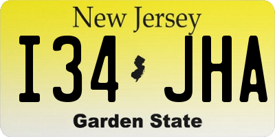 NJ license plate I34JHA
