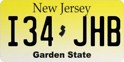 NJ license plate I34JHB