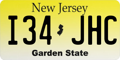 NJ license plate I34JHC