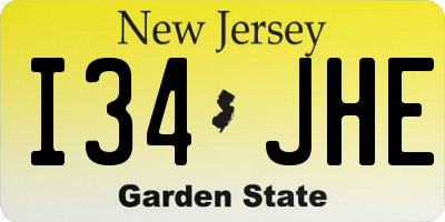 NJ license plate I34JHE