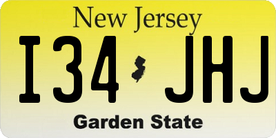 NJ license plate I34JHJ