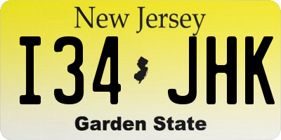 NJ license plate I34JHK