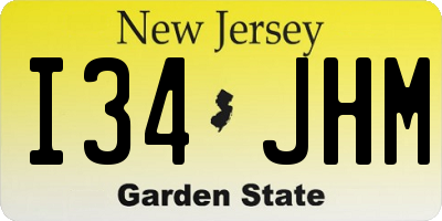 NJ license plate I34JHM