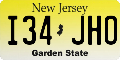NJ license plate I34JHO