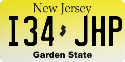 NJ license plate I34JHP