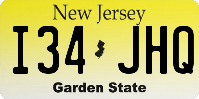 NJ license plate I34JHQ