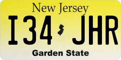 NJ license plate I34JHR