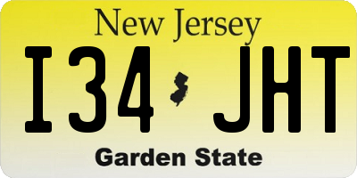 NJ license plate I34JHT