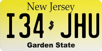 NJ license plate I34JHU