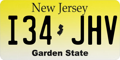 NJ license plate I34JHV