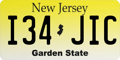 NJ license plate I34JIC