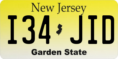 NJ license plate I34JID
