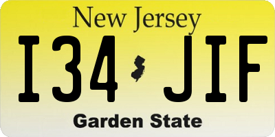 NJ license plate I34JIF