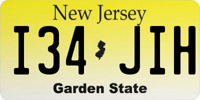 NJ license plate I34JIH