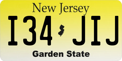 NJ license plate I34JIJ